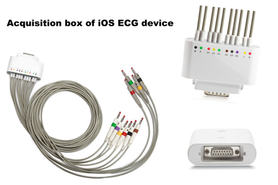 Bluetooth Communication Wireless ECG Device White Record Apply To IPhone / IPad APP