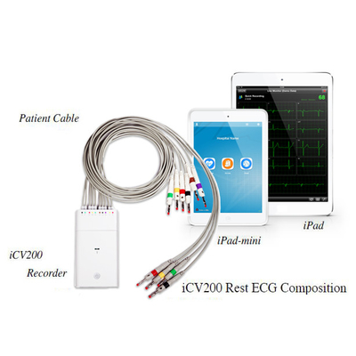Smart Simultenaous 12-lead Resting Amplifier iOS Bluetooth ECG Machine