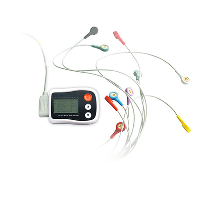 24 Hour Ambulatory Smart White ecg dinamico holter , LCD Display Holter Monitoring